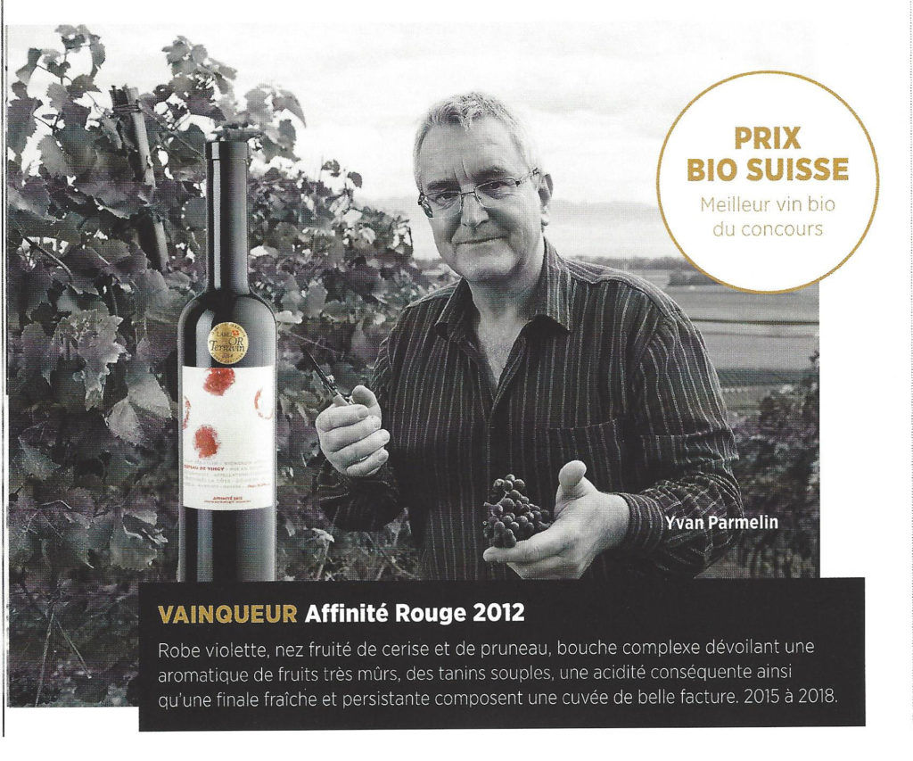 2015 Meilleur vin biologique suisse